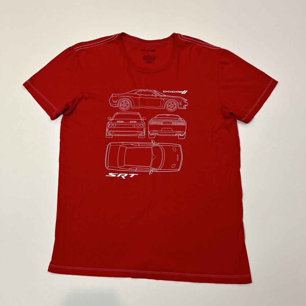 Dodge Charger SRT Shirt Adult Large Red Auto Racing Cars American Men